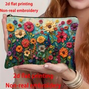 Resim Kadınlar için Güvenli Fermuar Kapatma ile Çiçek Desenli Makyaj Çantası - Zarif Çiçek Desenli Kozmetik Organizatör, Kadınlar için Doğum Günü/Noel Hediyesi, Seyahat Dostu Makyaj Çantası ile Fermuar Kapatma (Kırmızı, Pembe, Sarı, Yeşil, Mavi, Mor, Turuncu, Siyah, Beyaz, Kahverengi, Gri, Bej) - Günlük ve Özel Günler için Mükemmel, Makyaj Seyahat Çantası, Canlı Desen, Dayanıklı Fermuar, Kompakt Tasarım, Sağlam Yapı, Güzellik Severler 