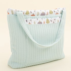 Resim Bebek Bakım Çantası - Turkuaz Örgü - Yeşil Balkabağı 