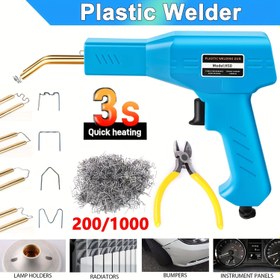 Resim Hot Stapler Plastik Kaynak Makinesi Araba Tampon Lehim Tabancası Seti 4 Tür Zımba Plastik Zımba PVC Onarımı için Tampon / Kayık / Plastik Ürün Onarımları 