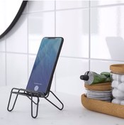Resim IKEA Krubbet Siyah Koltuk Şekilli Çelik Telefon Tablet Standı Tutucu 