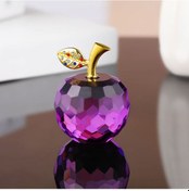 Resim Yaozixa Minimalist Koyu Mor Kristal Elma 4cm Ev Dekorasyonu Hediye Özel Nikah, Doğum Günü, Mezuniyet 
