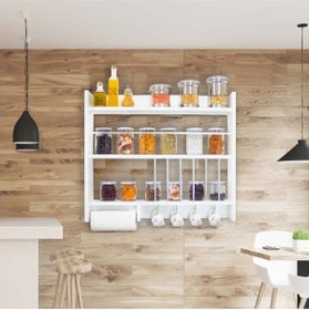 Resim QuickBuy Mutfak Dolabı Baharatlık Terek Kolay Kurulumlu Dekoratif Raf Duvara Monte Asılan Dolap Bölme 