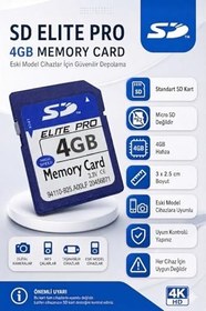 Resim Elite Pro 4GB SD Hafıza Kartı 3.3V Yüksek Hızlı Fat32 NTFS Uyumlu 