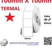 Resim DünyaEtiket 100mm X 100mm Termal Barkod Etiketi 10 Rulo 