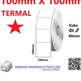 Resim DünyaEtiket 100mm X 100mm Termal Barkod Etiketi 10 Rulo 