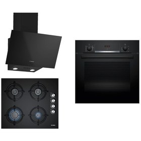 Resim Bosch HBF534EB3T - POP6C6O10O - DWK63PJ60T 61T 3'lü Ankastre Set Siyah 273 