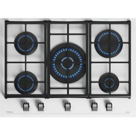 Resim Teka - GZC 75330 XBN WH - Ankastre ExactFlame Teknolojili Kristal Wok Gözlü Cam Gazlı Ocak - Döküm Izgara - Beyaz - 70 cm - 112570176 