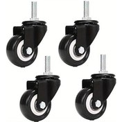 Resim Dashanshop 4 Adet M8x25mm 240kg Yük Kapasiteli 360 Derece Döner Pvc Mobilya Tekerleği 