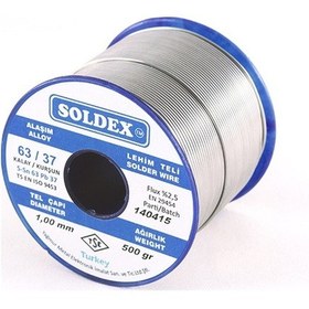 Resim Soldex 63-37 Lehim Teli 500 Gr 1 Mm - Sn:63 - Pb:37 