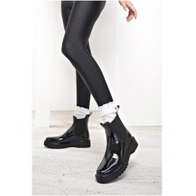 Resim Khayt Drizzle Empress Su Geçirmez Lastikli Kadın Yağmur Botu Siyah-Siyah 