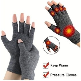 Resim Siyah 1 Çift Kış Sıkıştırma Eldiven Parmaksız Eldiven Dokunmatik Ekran Eldiveni Siyah 