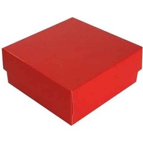 Resim Tahtakaletoptanci Asetat Kapaklı Karton Kutu 6X6X2.5 Cm (50 Adet) Kırmızı 