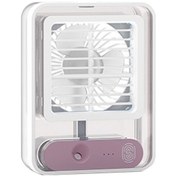 Resim Sis Spreyli Küçük Kişisel Masa Vantilatörü, Led Gece Lambası, Mor 7887 Mor 