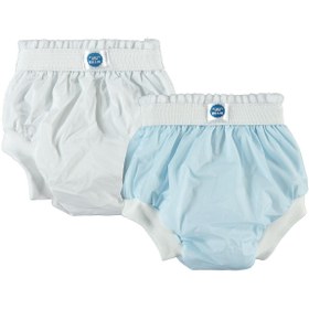 Resim Kujju 1 Beden Düz Alıştırma Külodu 2li (10-14 kg) - Mavi - Mavi-Beyaz / 2-3 Yaş 