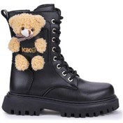 Resim Kiko Kids 450 Ayıcıklı Fermuarlı Kız Çocuk Günlük Bot Ayakkabı Siyah 