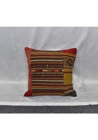Resim Zehra Abla Halı Yeni El Dokuma Patchwork Kırkyama Dekoratif Kilim Kırlent Yastık Kılıfı 6480 Çok Renkli 