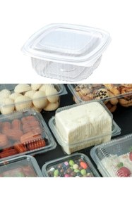 Resim Kalbi Ticaret Plastik Sızdırmaz Kap 250 gr 25 Adet Plastik Saklama Kabı Kapaklı Kap Şeffaf Kullan At Kase 
