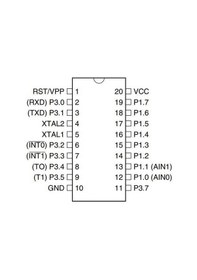 Resim At89C4051-24Pu Dıp-20 24Mhz Mikrodenetleyici 