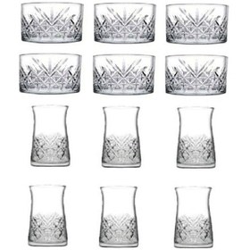 Resim Timeless 12 Parça Çerezlik Kase Ve Çay Bardağı Seti Şeffaf 