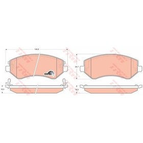 Resim TRW GDB4126 Fren Balatası Ön Cherokee 01-08 / Voyager 00-08 