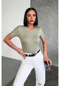 Resim Bestenur Yarım Kol Body 836 - Yeşil 
