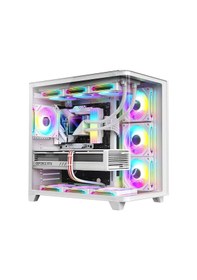 Resim Dragos Ocean Curved Pro V2 Beyaz 7x Argb Fan 750w 80+ Akvaryum Gaming Bilgisayar Kasası 