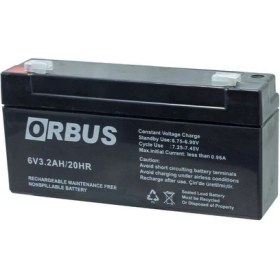 Resim Orbus 6 Volt 3.2 Amper 125*33*60MM-0,6KG. Yatay Akü 