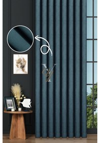 Resim Petek Fon Perde V-1036 Mavi Mavi 