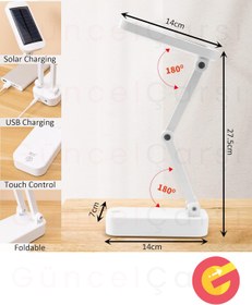 Resim GüncelÇarşı Güneş Enerjili Solar 3 Modlu Masa Lambası USB Şarjlı Katlanır Kitap Okuma Yatak Başı Okuma Lambaları 