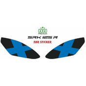 Resim Rks Srk 125 R 2023 - 2025 Uyumlu Far Sticker Mavi X Siyah 