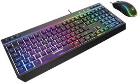 Resim Rampage KM-R57 Seraphic Siyah RGB Aydınlatmalı Q Oyuncu Multmedia Klavye ve 12800 DPI Mouse Gaming Set 