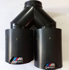 Resim 90 Mm. Sol Dual Karbon Akrapoviç Msport Logolu Uyumlu Egzoz Eksoz Ucu Çift Çıkışlı 