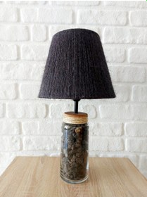 Resim Retro Now Volcano Black Cam Ayakli Abajur 