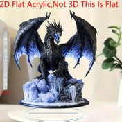 Resim 2D Düz, 1 adet Bohemian Dragon Roar Akrilik Masaüstü Dekor - 2D Düz Tasarım, Canlı Mavi ve Siyah, Çok Fonksiyonlu Ev ve Pencere Dekorasyonu, Partiler, Tatiller, Hediyeler, Güneş Yakalayıcı, Ejderha Dekoru, Parti Dekoru, Fantezi Tema Dekoru, Detaylı El Sanatları, 2D Düz 
