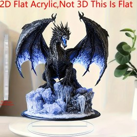Resim 2D Düz, 1 adet Bohemian Dragon Roar Akrilik Masaüstü Dekor - 2D Düz Tasarım, Canlı Mavi ve Siyah, Çok Fonksiyonlu Ev ve Pencere Dekorasyonu, Partiler, Tatiller, Hediyeler, Güneş Yakalayıcı, Ejderha Dekoru, Parti Dekoru, Fantezi Tema Dekoru, Detaylı El Sanatları, 2D Düz 