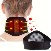 Resim İzgara ve Masaj Pedli Boyun Isıtıcı - Çift Fonksiyonlu Rahatlatıcı Isı & Kas Gevşetici, Ayarlanabilir Kayışlı, %100 Polyester, Ev ve Ofis Kullanımı İçin Taşınabilir, Kış Konforu, Yumuşak Kumaş, Kış Yolcuları İçin Boyun Isıtma Pedi 
