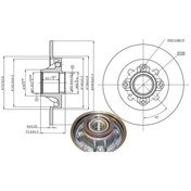 Resim MGA 50412 Fren Diski Arka 308 07- / C4 Ds4 11- Rulmanlı Abs Okuyuculu Düz 249Mm 