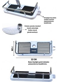 Resim 590-4 Robot Duş Takımı Geniş Sabunluklu El Tepe Duş Başlığı Çeşitleri Krom - Siyah 