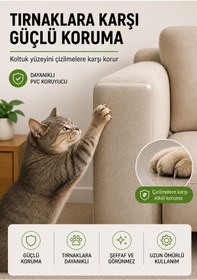 Resim Packline Marketing Kedi Koltuk Tırmalama Koruyucu Şeffaf Yapışkanlı Mobilya Tırmalama Önleyici Bandı 20x50 Cm 5adet 