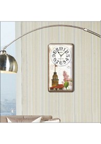 Resim Kız Kulesi Manzaralı Duvar Saati çok Renkli 