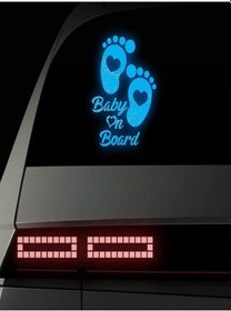 Resim Reflektörlü Arabada Bebek Var Oto Sticker Yapıştırma 