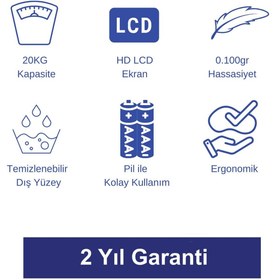 Resim HALL BREATHE 20kg Kapasiteli Dijital Bebek Tartısı, CE Onaylı, Beyaz 