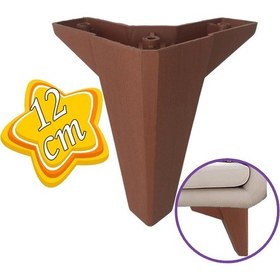 Resim Serdivan 12 Cm Ceviz Ahşap Desenli Lüx Mobilya Kanepe Sehpa Ünite Koltuk Ayağı Baza Ayak 