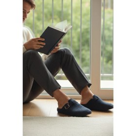 Resim Buratti Kemerli Keçe Kışlık Ev Terlik Erkek Terlik 6711003 
