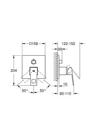 Resim Grohe Eurocube Tek Kumandalı 3 Yönlü Banyo Bataryası GRH24094AL0 Siyah 