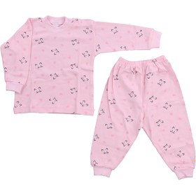 Resim Sebi Bebe Bebek Pijama Takımı Desenli Kedi Baskılı 