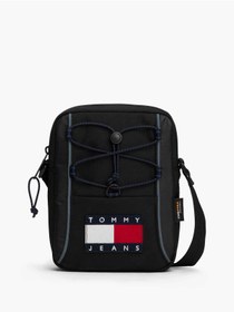 Resim Tommy Hilfiger Erkek Marka Logolu Günlük Kullanıma Uygun Siyah Omuz Çantası AM0AM13882 BDS 
