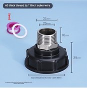 Resim Springsun 304 Paslanmaz Çelik Ibc Tank Valfi Adaptörü - 60 Kalın Vida'dan 1 İnç Dış Dişe Plastik - Yumuşak Boru Bağlantı Dönüştürücü 