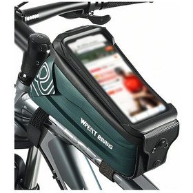 Resim Moveevo 2.5l Kapasiteli Sert Kasa Bisiklet Ön Çantası - 7 İnç Telefon Dokunmatik Ekranlı, Su Şişesi, Araç Ve Eşyalar İçin Yer, Koyu Yeşil Koyu Yeşil 