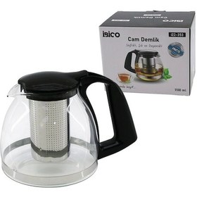 Resim 1100ml Cam Demlik Çelik Süzgeçli - Plastik Kulp - Kapak - Krom Çerçeve 5468 Çok Renkli 